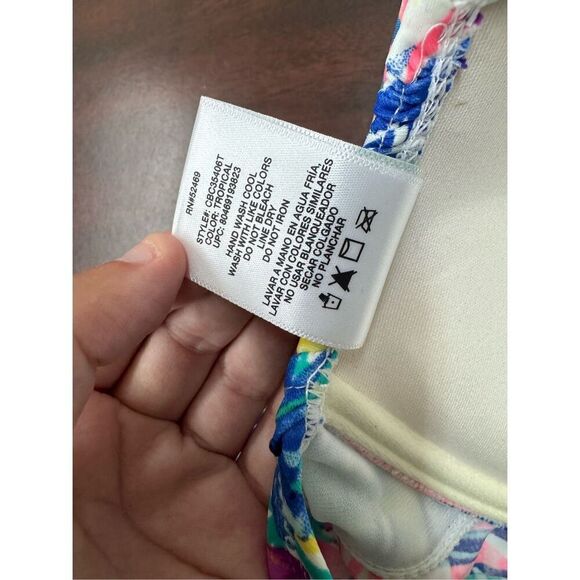 Collections By Catalina Halter Floral Tankini Swim Top Size Large - Picture 4 of 4